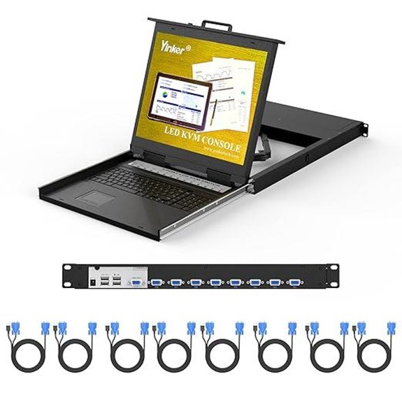 8-Port VGA KVM Switch with LCD Monitor and Cables