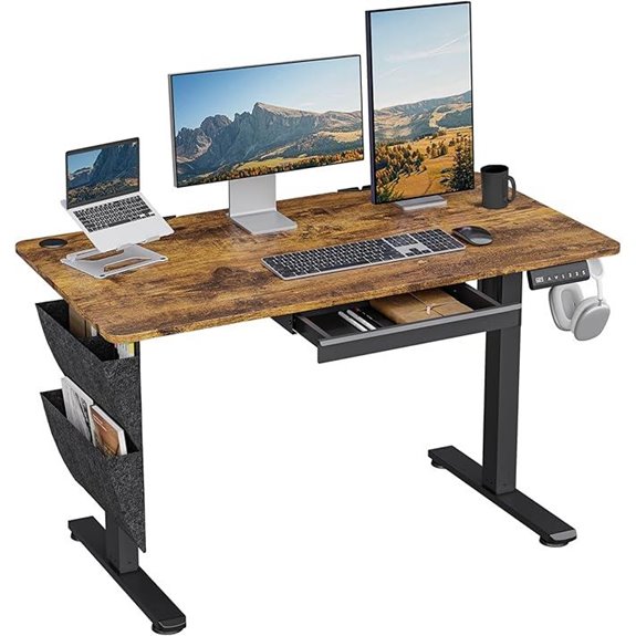 48 Electric Standing Desk with Storage and Adjustments