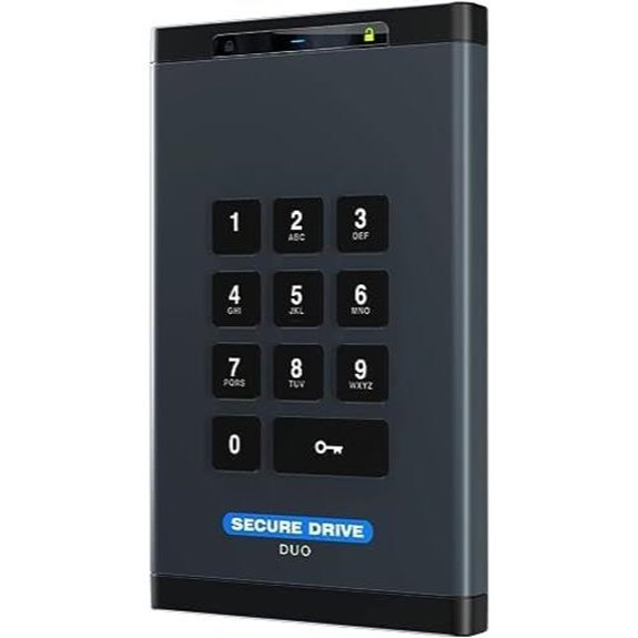 SecureData 8TB Encrypted External SSD with Keypad