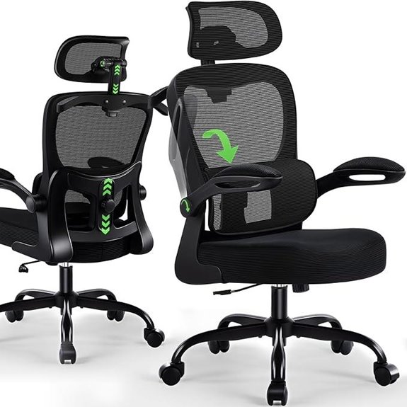Ergonomic Office Chair with Lumbar & Headrest Support