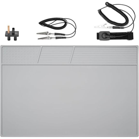 ESD Silicone Soldering Mat with Wrist and Ground