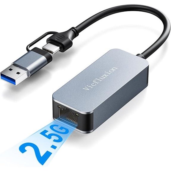 USB-C Ethernet Adapter 2.5Gbps for MacBook and Windows