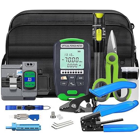 Fiber Optic Termination Tool Kit with Cleaver and Adapters