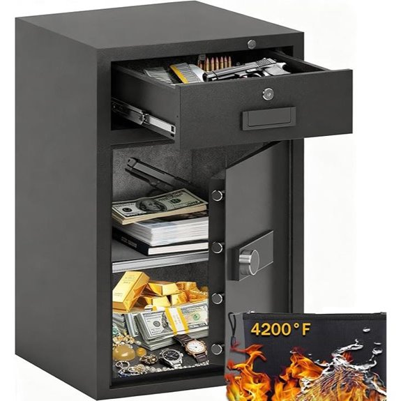 KAER Fireproof Waterproof Safe with Drawer and Lock