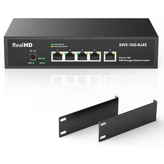 5-Port 10Gb Managed Ethernet Switch with Rack Mount