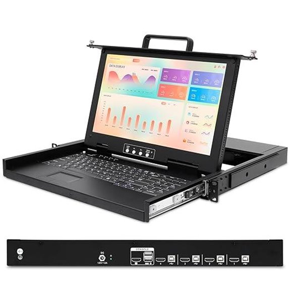 4-Port Rack Mount KVM Console with 15.6 Monitor