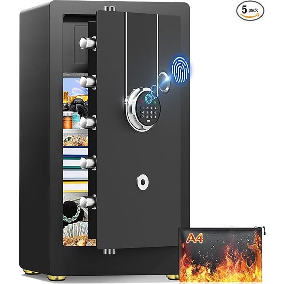 Heavy Duty Biometric Safe Box with Fireproof Waterproof Bag