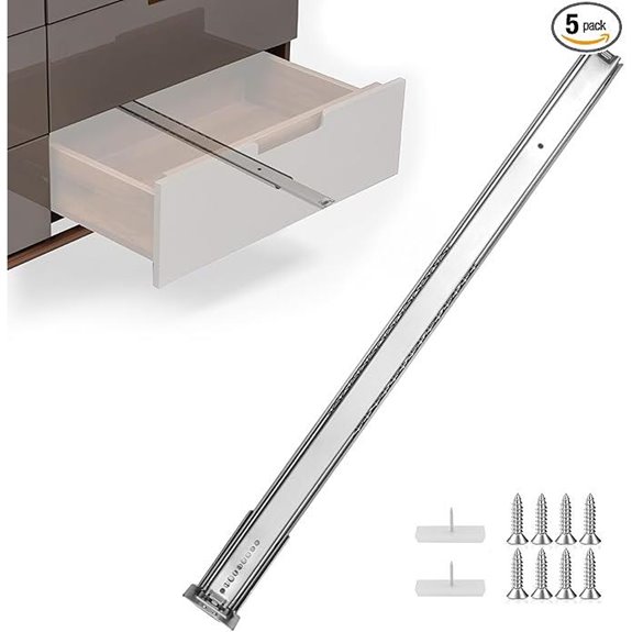Homdiy 5 Pack 14-Inch Heavy Duty Drawer Slides