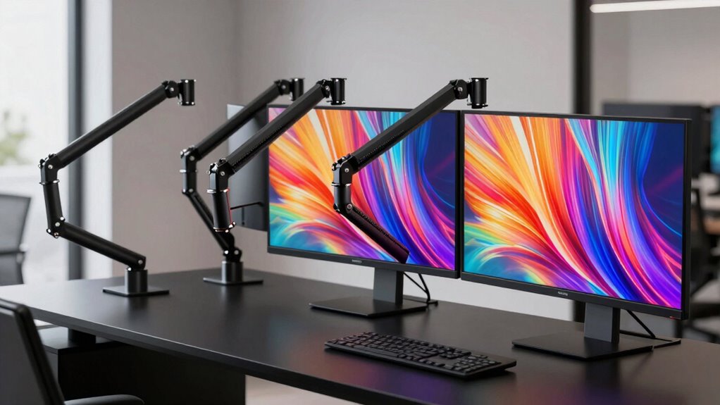 heavy duty dual monitor arms