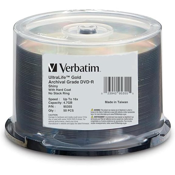 Verbatim 4.7GB DVD-R 16X Archival Grade 50pk