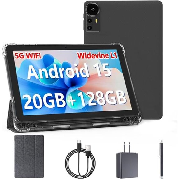 Android 15 10-inch Tablet with 20GB RAM & 128GB Storage