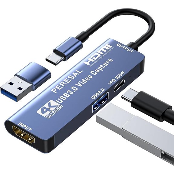 USB 3.0 4K Game Capture Card with PD 100W