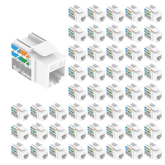 VCE Cat6A RJ45 Keystone Jacks 50-Pack Bundle