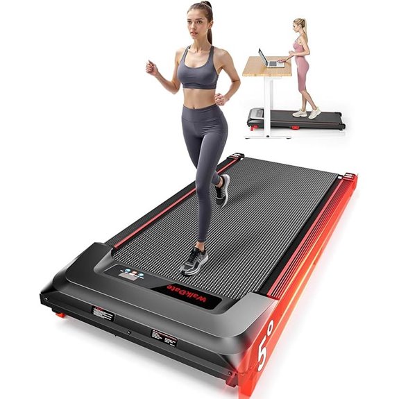 Incline Walking Pad Treadmill with Remote LED Display