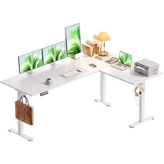 Casaottima 63 Inch Reversible Electric L-Shaped Desk