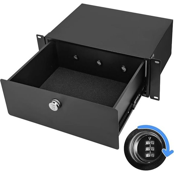 4U Server Rack Drawer with Lock and Foam Padding