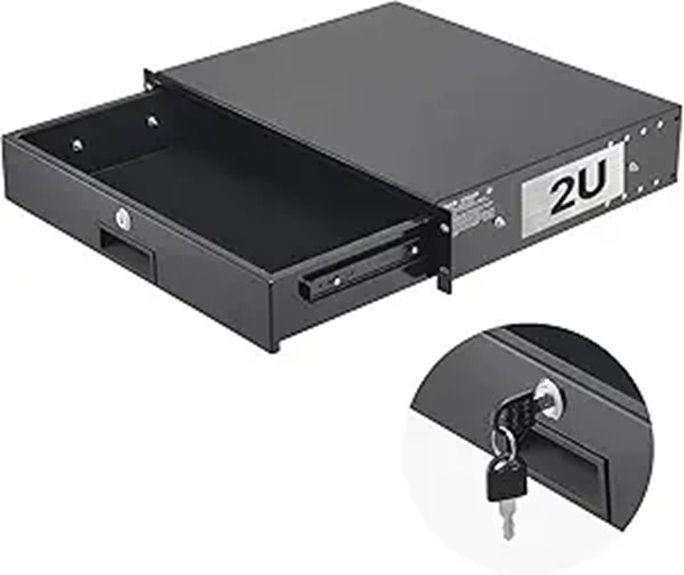 Vevor 2U Lockable Rack Drawer for Network Equipment