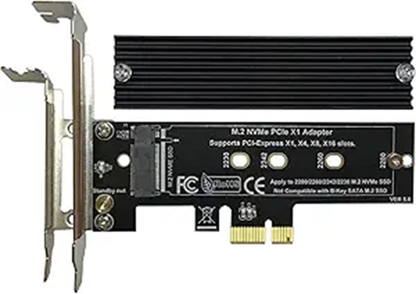 M.2 PCIe NVMe Adapter with Aluminum Heat Sink
