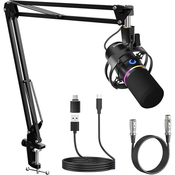 XLR/USB Microphone Kit with Boom Arm and Noise Cancelling