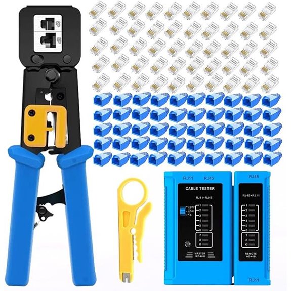 RJ45 Crimping Tool Kit with Connectors and Tester