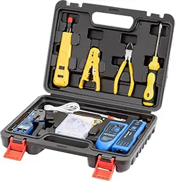 Network Tool Kit with RJ45 Crimper and Pass-Through Connectors
