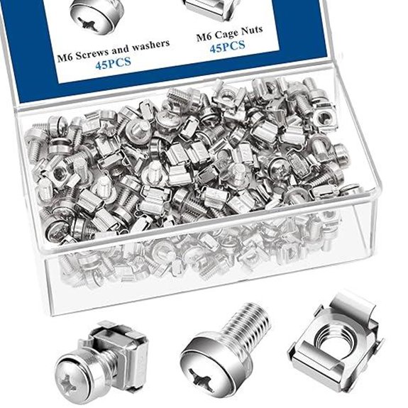 45 Pack Rack Mount Screws and Nuts Kit