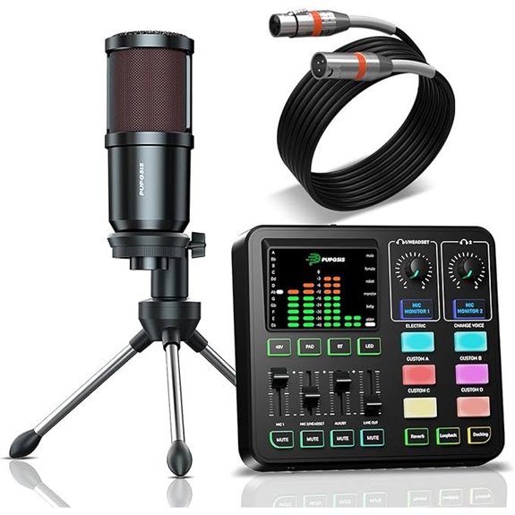 Podcast Equipment Bundle with Mixer and Microphone
