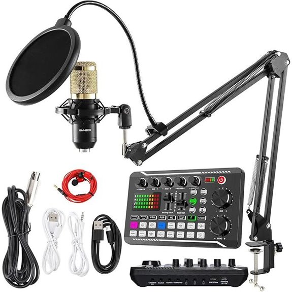 SINWE Podcast Microphone & Sound Card Kit Bundle