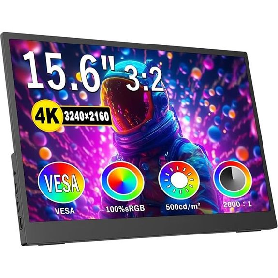 4K Portable Monitor 15.6 UHD with Adjustable Stand