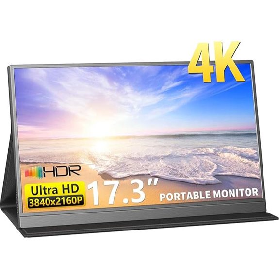 4K Portable Monitor 17.3 IPS with Speakers & Cover