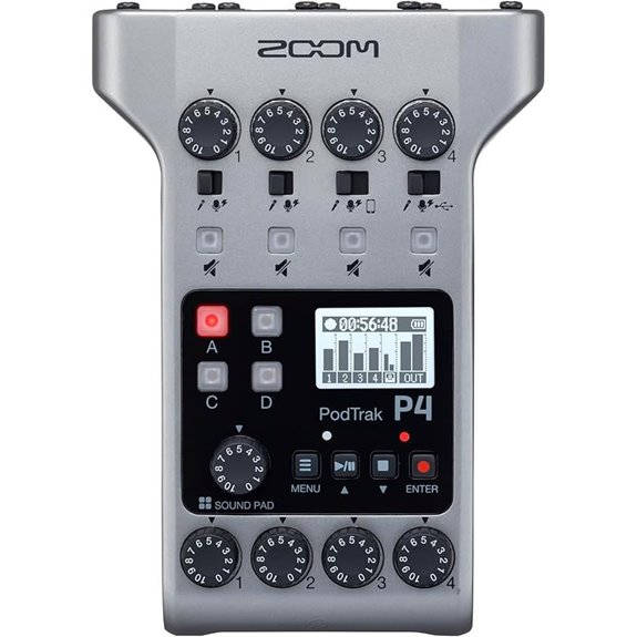 Zoom PodTrak P4 Podcast Recorder with 4 Mic Inputs