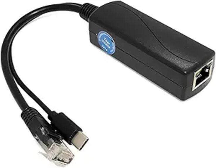 Type-C PoE Splitter 5V 3A with RJ45 and Type-C
