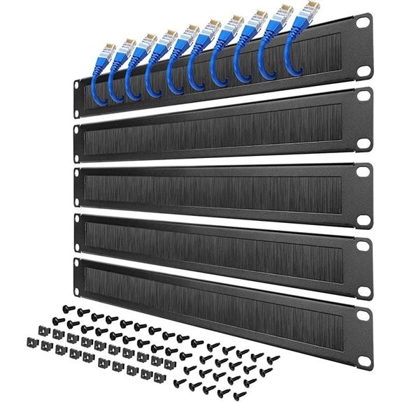 Tecmojo 1U Rack Mount Cable Management Panel (5 Pack)