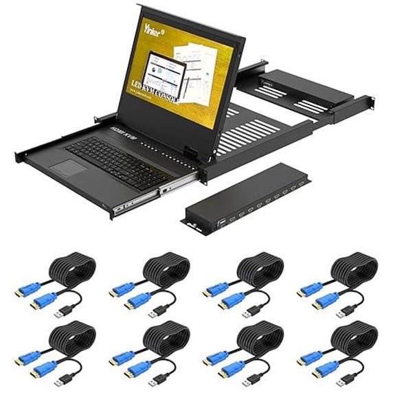 Rack Mount KVM with 17.3 LCD 8 HDMI Ports