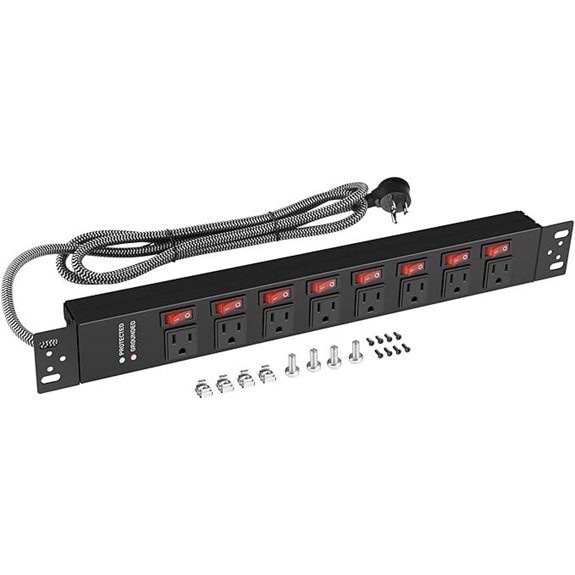 Rack Mount Power Strip with Individual Switches