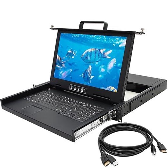 1U 15.6 Rackmount KVM Console with HDMI and Accessories