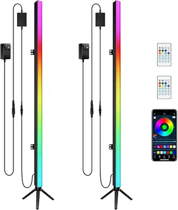 2-Pack RGB DJ Light Bars with Stand and Remote