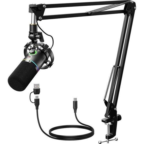 Maono RGB Podcast Microphone Kit with Boom Arm