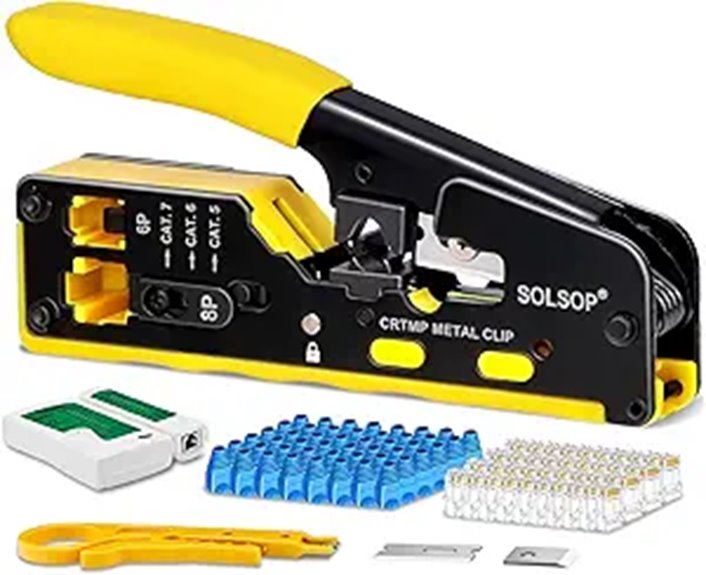 Solsop RJ45 Crimp Tool Kit with Connectors and Tester