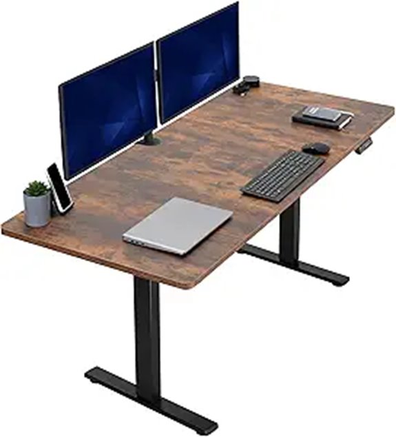 VIVO Electric Rustic Standing Desk with Height Adjustment