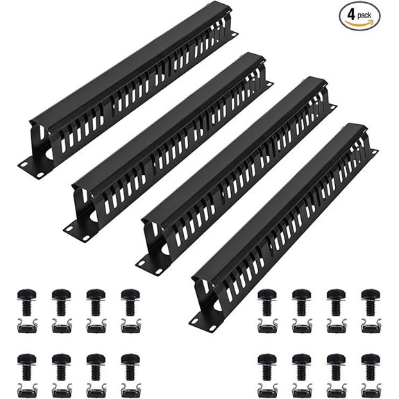 Rack Mount Cable Manager 4-Pack for Server Racks