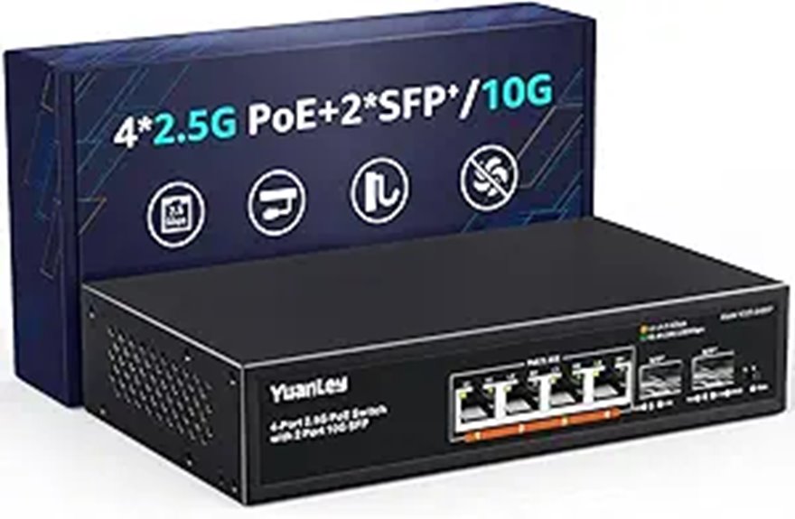 YuanLey 6-Port 2.5G PoE Switch with 10G SFP