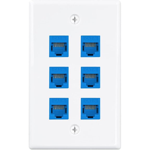 iwillink 6-Port RJ45 Ethernet Wall Plate (1-Pack)