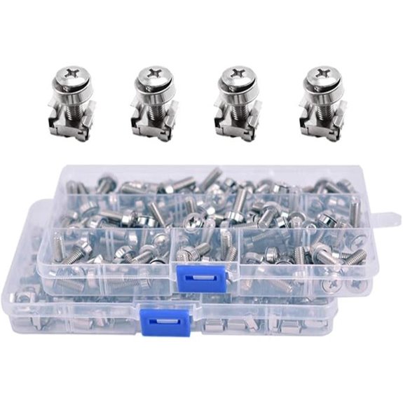 M6 Square Hole Cage Nuts & Screws (100 Sets)