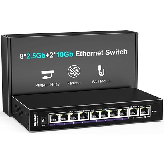 NICGIGA 10Gbps 10-Port Unmanaged Ethernet Switch