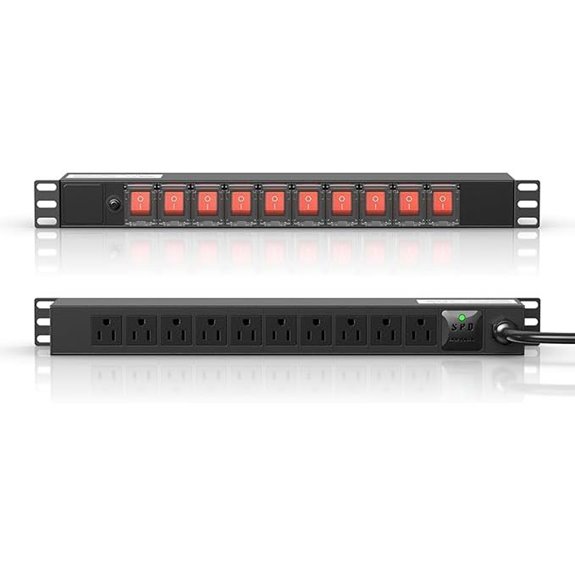 10 Outlet Rack Mount Power Strip with Switch