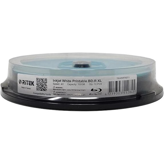 10 Pack Ritek 100GB Triple Layer Blu-ray Discs