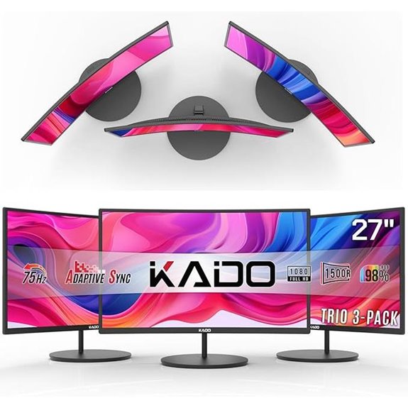 Kado 3-Pack 27 Curved Monitors with Speakers
