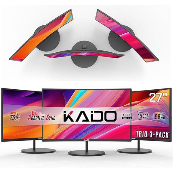 Kado 3-Pack 27 Curved Monitors with HDMI and Speakers