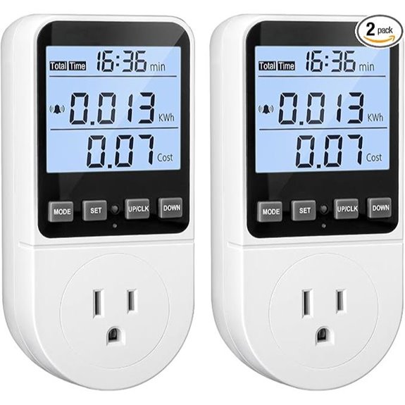 2 Pack Watt Meter Power Consumption Monitor
